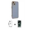 MARSİLYAN™- iPhone 14 Kılıf Yankı Serisi - Şeffaf 360 Full Body Arka Koruyucu + Shine Kamera Lens - MI