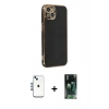 MARSİLYAN™- iPhone 14 Kılıf Yankı Serisi - Şeffaf 360 Full Body Arka Koruyucu + Shine Kamera Lens - MI