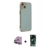 MARSİLYAN™- iPhone 14 Kılıf Yankı Serisi - Şeffaf 360 Full Body Arka Koruyucu + Raze Metal Kamera Lens - MR