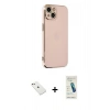 MARSİLYAN™- iPhone 14 Kılıf Yankı Serisi - Şeffaf Pasifik Cam Ekran Koruyucu + Diamond Kamera Lens - PE
