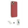 MARSİLYAN™- iPhone 14 Kılıf Yankı Serisi - Şeffaf Pasifik Cam Ekran Koruyucu + Diamond Kamera Lens - SABE
