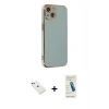 MARSİLYAN™- iPhone 14 Kılıf Yankı Serisi - Şeffaf Pasifik Cam Ekran Koruyucu + Diamond Kamera Lens - YL