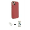 MARSİLYAN™- iPhone 14 Kılıf Yankı Serisi - Şeffaf Pasifik Cam Ekran Koruyucu + Diamond Kamera Lens - YL