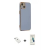 MARSİLYAN™- iPhone 14 Kılıf Yankı Serisi - Şeffaf Pasifik Cam Ekran Koruyucu + Diamond Kamera Lens - YL