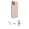 MARSİLYAN™- iPhone 14 Kılıf Yankı Serisi - Şeffaf Pasifik Cam Ekran Koruyucu + Diamond Kamera Lens - YL