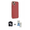 MARSİLYAN™- iPhone 14 Kılıf Yankı Serisi - Şeffaf Royal Nano Ekran Koruyucu + PVD Metal Kamera Lens - MI