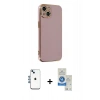 MARSİLYAN™- iPhone 14 Kılıf Yankı Serisi - Şeffaf Royal Nano Ekran Koruyucu + Shine Kamera Lens - MI