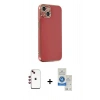 MARSİLYAN™- iPhone 14 Kılıf Yankı Serisi - Şeffaf Royal Nano Ekran Koruyucu + Shine Kamera Lens - KI