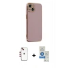 MARSİLYAN™- iPhone 14 Kılıf Yankı Serisi - Şeffaf Royal Nano Ekran Koruyucu + Shine Kamera Lens - KI
