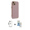 MARSİLYAN™- iPhone 14 Kılıf Yankı Serisi - Şeffaf Royal Nano Ekran Koruyucu + Shine Kamera Lens - SH