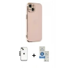 MARSİLYAN™- iPhone 14 Kılıf Yankı Serisi - Şeffaf Royal Nano Ekran Koruyucu + Shine Kamera Lens - SH