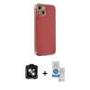 MARSİLYAN™- iPhone 14 Kılıf Yankı Serisi - Şeffaf Royal Nano Ekran Koruyucu + PVD Metal Kamera Lens - TU