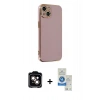 MARSİLYAN™- iPhone 14 Kılıf Yankı Serisi - Şeffaf Royal Nano Ekran Koruyucu + PVD Metal Kamera Lens - TU