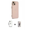 MARSİLYAN™- iPhone 14 Kılıf Yankı Serisi - Siyah Bilvis 3D Cam Ekran Koruyucu + Shine Kamera Lens - GI