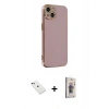 MARSİLYAN™- iPhone 14 Kılıf Yankı Serisi - Siyah Bilvis 3D Cam Ekran Koruyucu + Diamond Kamera Lens - YL