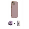 MARSİLYAN™- iPhone 14 Kılıf Yankı Serisi - Siyah Bilvis 3D Mat Cam Ekran Koruyucu + Raze Metal Kamera Lens - SH