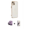 MARSİLYAN™- iPhone 14 Kılıf Yankı Serisi - Siyah Bilvis 3D Mat Cam Ekran Koruyucu + Raze Metal Kamera Lens - SH
