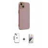 MARSİLYAN™- iPhone 14 Kılıf Yankı Serisi - Siyah Bilvis 3D Mat Cam Ekran Koruyucu + Shine Kamera Lens - GD
