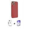 MARSİLYAN™- iPhone 14 Kılıf Yankı Serisi - Siyah Bilvis 5in1 3D Magic Cam Ekran Koruyucu + Shine Kamera Lens - GI