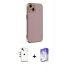 MARSİLYAN™- iPhone 14 Kılıf Yankı Serisi - Siyah Bilvis 5in1 3D Magic Cam Ekran Koruyucu + Shine Kamera Lens - GI