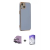 MARSİLYAN™- iPhone 14 Kılıf Yankı Serisi - Siyah Bilvis 5in1 3D Magic Cam Ekran Koruyucu + Raze Metal Kamera Lens - GS
