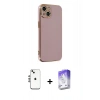 MARSİLYAN™- iPhone 14 Kılıf Yankı Serisi - Siyah Bilvis 5in1 3D Magic Cam Ekran Koruyucu + Shine Kamera Lens - GS