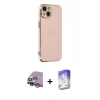 MARSİLYAN™- iPhone 14 Kılıf Yankı Serisi - Siyah Bilvis 5in1 3D Magic Cam Ekran Koruyucu + Raze Metal Kamera Lens - MR
