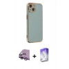 MARSİLYAN™- iPhone 14 Kılıf Yankı Serisi - Siyah Bilvis 5in1 3D Magic Cam Ekran Koruyucu + Raze Metal Kamera Lens - MR