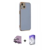 MARSİLYAN™- iPhone 14 Kılıf Yankı Serisi - Siyah Bilvis 5in1 3D Magic Cam Ekran Koruyucu + Raze Metal Kamera Lens - MR