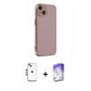 MARSİLYAN™- iPhone 14 Kılıf Yankı Serisi - Siyah Bilvis 5in1 3D Magic Cam Ekran Koruyucu + Shine Kamera Lens - MI