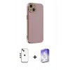 MARSİLYAN™- iPhone 14 Kılıf Yankı Serisi - Siyah Bilvis 5in1 3D Magic Cam Ekran Koruyucu + Shine Kamera Lens - GD