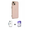 MARSİLYAN™- iPhone 14 Kılıf Yankı Serisi - Siyah Bilvis 5in1 3D Magic Cam Ekran Koruyucu + Shine Kamera Lens - MI