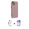 MARSİLYAN™- iPhone 14 Kılıf Yankı Serisi - Siyah Bilvis 5in1 3D Magic Cam Ekran Koruyucu + Shine Kamera Lens - KI