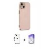 MARSİLYAN™- iPhone 14 Kılıf Yankı Serisi - Siyah Bilvis 5in1 3D Magic Cam Ekran Koruyucu + Shine Kamera Lens - GD