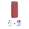 MARSİLYAN™- iPhone 14 Kılıf Yankı Serisi - Siyah Bilvis 5in1 3D Magic Cam Ekran Koruyucu + Shine Kamera Lens - SH