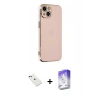 MARSİLYAN™- iPhone 14 Kılıf Yankı Serisi - Siyah Bilvis 5in1 3D Magic Cam Ekran Koruyucu + Diamond Kamera Lens - YL