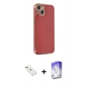 MARSİLYAN™- iPhone 14 Kılıf Yankı Serisi - Siyah Bilvis 5in1 3D Magic Cam Ekran Koruyucu + Diamond Kamera Lens - YL