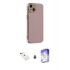 MARSİLYAN™- iPhone 14 Kılıf Yankı Serisi - Siyah Bilvis 5in1 3D Magic Cam Ekran Koruyucu + Diamond Kamera Lens - YL