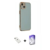 MARSİLYAN™- iPhone 14 Kılıf Yankı Serisi - Siyah Bilvis 5in1 3D Magic Cam Ekran Koruyucu + Diamond Kamera Lens - YL