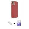 MARSİLYAN™- iPhone 14 Kılıf Yankı Serisi - Siyah Bilvis 5in1 5D Magic Hayalet Cam Ekran Koruyucu + Diamond Kamera Lens - KI
