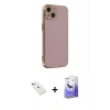 MARSİLYAN™- iPhone 14 Kılıf Yankı Serisi - Siyah Bilvis 5in1 5D Magic Hayalet Cam Ekran Koruyucu + Diamond Kamera Lens - KI