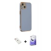 MARSİLYAN™- iPhone 14 Kılıf Yankı Serisi - Siyah Bilvis 5in1 5D Magic Hayalet Cam Ekran Koruyucu + Diamond Kamera Lens - KI