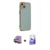 MARSİLYAN™- iPhone 14 Kılıf Yankı Serisi - Siyah Bilvis 5in1 5D Magic Hayalet Cam Ekran Koruyucu + Raze Metal Kamera Lens - GS