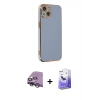 MARSİLYAN™- iPhone 14 Kılıf Yankı Serisi - Siyah Bilvis 5in1 5D Magic Hayalet Cam Ekran Koruyucu + Raze Metal Kamera Lens - GS