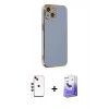 MARSİLYAN™- iPhone 14 Kılıf Yankı Serisi - Siyah Bilvis 5in1 5D Magic Hayalet Cam Ekran Koruyucu + Shine Kamera Lens - KI