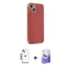 MARSİLYAN™- iPhone 14 Kılıf Yankı Serisi - Siyah Bilvis 5in1 5D Magic Hayalet Cam Ekran Koruyucu + Shine Kamera Lens - KI
