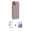 MARSİLYAN™- iPhone 14 Kılıf Yankı Serisi - Siyah Bilvis 5in1 5D Magic Hayalet Cam Ekran Koruyucu + Shine Kamera Lens - KI