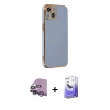 MARSİLYAN™- iPhone 14 Kılıf Yankı Serisi - Siyah Bilvis 5in1 5D Magic Hayalet Cam Ekran Koruyucu + Raze Metal Kamera Lens - MR