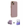 MARSİLYAN™- iPhone 14 Kılıf Yankı Serisi - Siyah Bilvis 5in1 5D Magic Hayalet Cam Ekran Koruyucu + Raze Metal Kamera Lens - MR