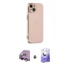 MARSİLYAN™- iPhone 14 Kılıf Yankı Serisi - Siyah Bilvis 5in1 5D Magic Hayalet Cam Ekran Koruyucu + Raze Metal Kamera Lens - MR